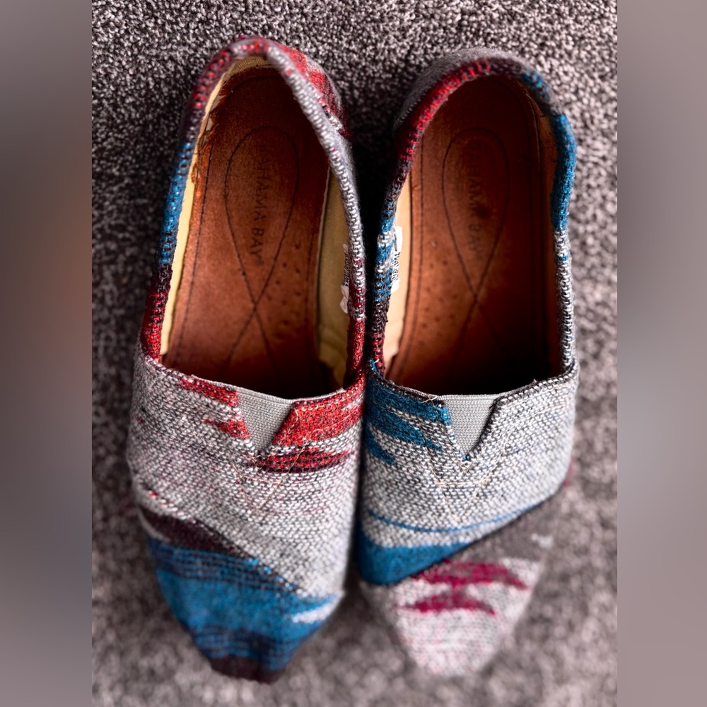 Colorful Woven Slip-On Flat Shoes. Size- 8